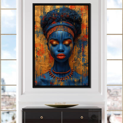 Sapphire Dreams Golden Peace Canvas Wall Art