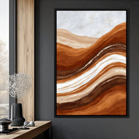 Desert Strata Flow Lines Canvas Wall Art