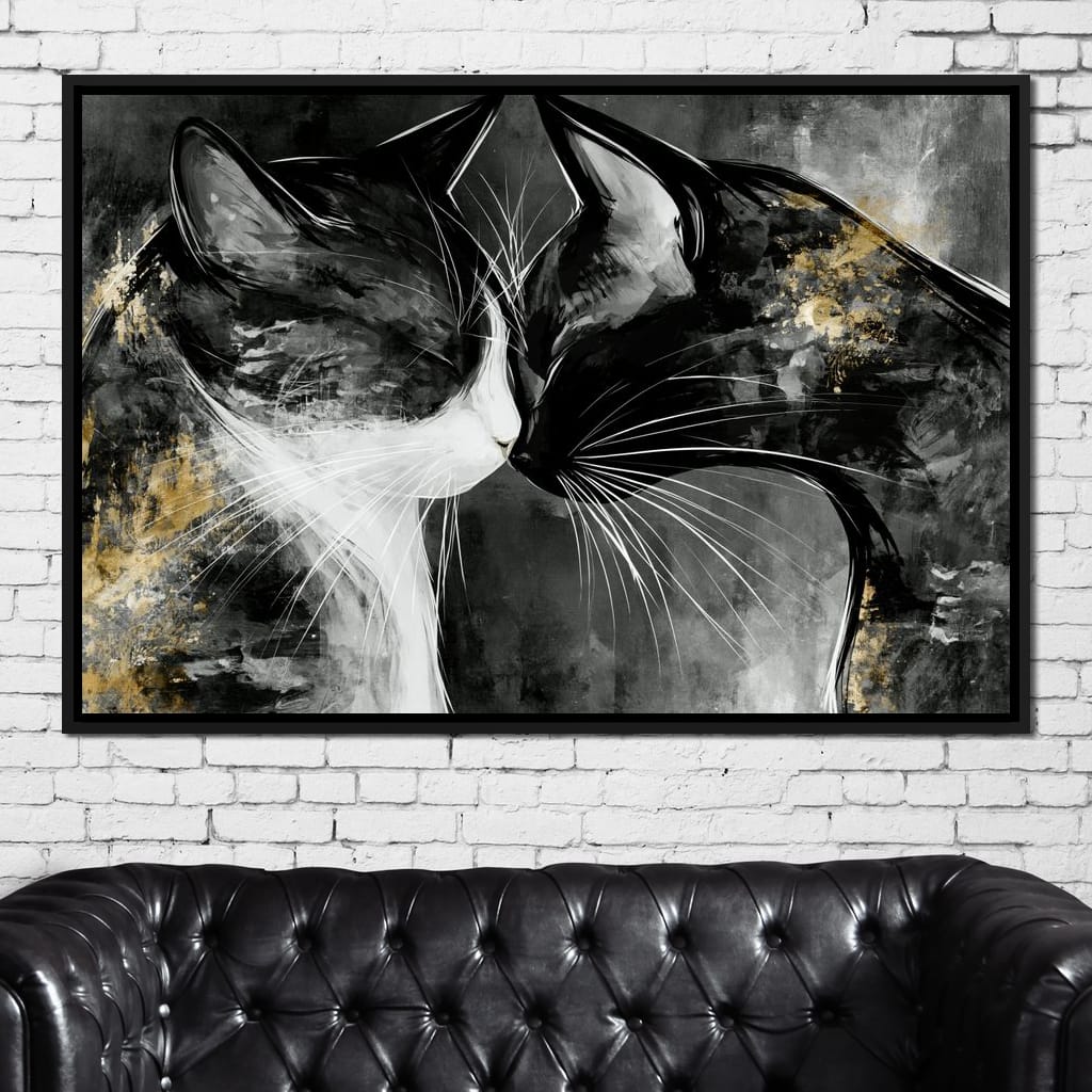Gentle Connection Of Midnight Souls Canvas Wall Art