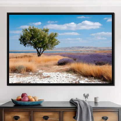 Solitary Tree Salt Marsh Sky Canvas Wall Art