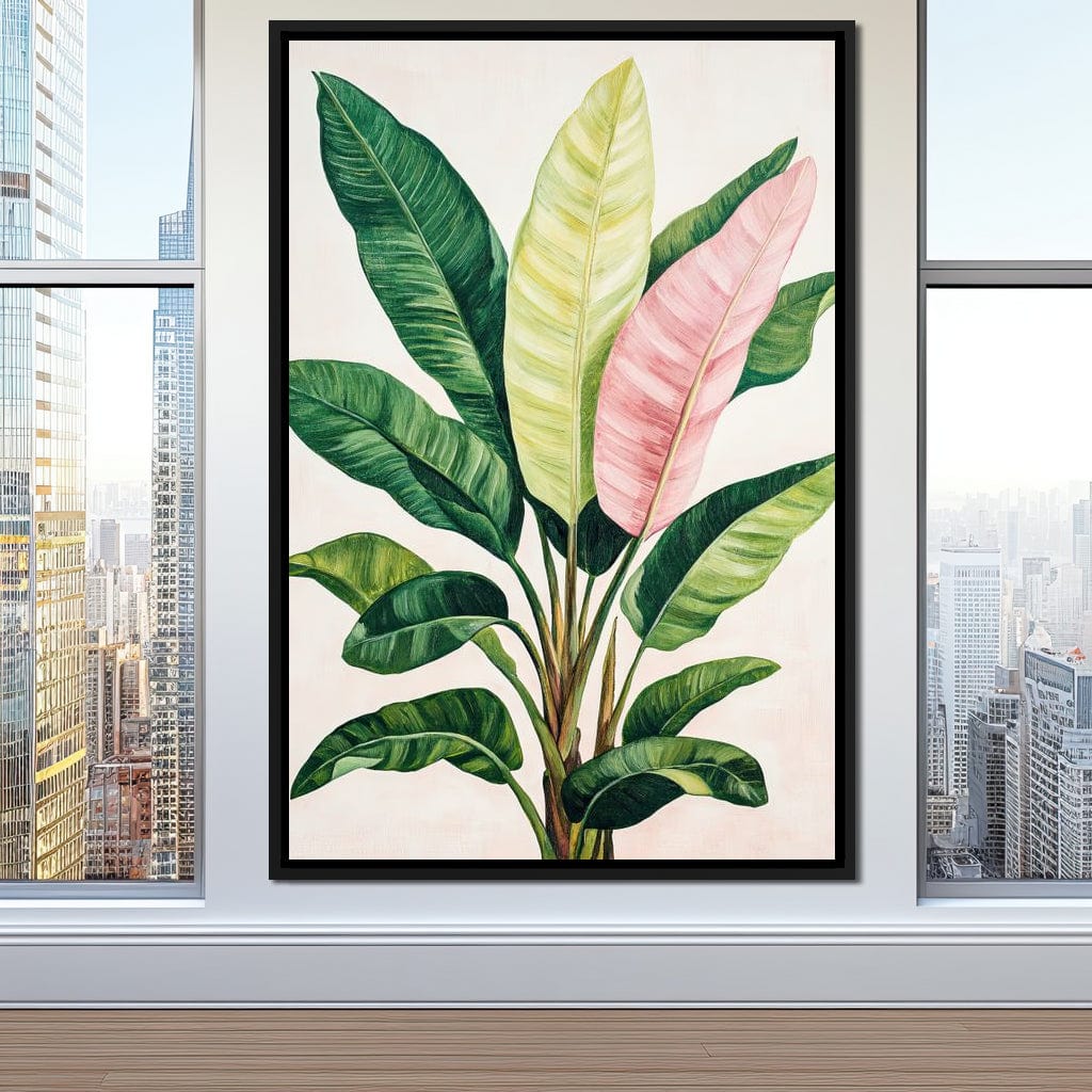 Tropical Leaf Symphony Canvas Wall Art