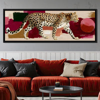 Leopard Stride Sunset Blocks Canvas Wall Art