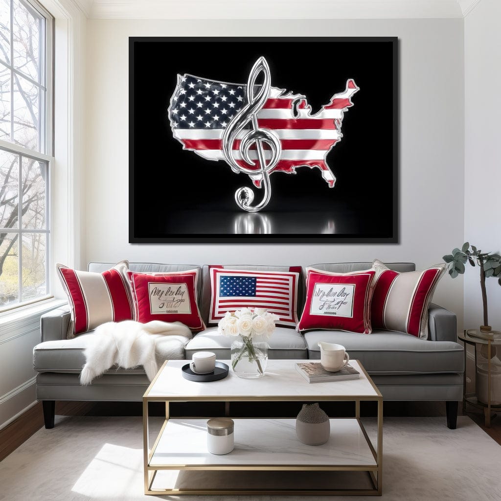 Patriotic Melody Stars Stripes Canvas Wall Art