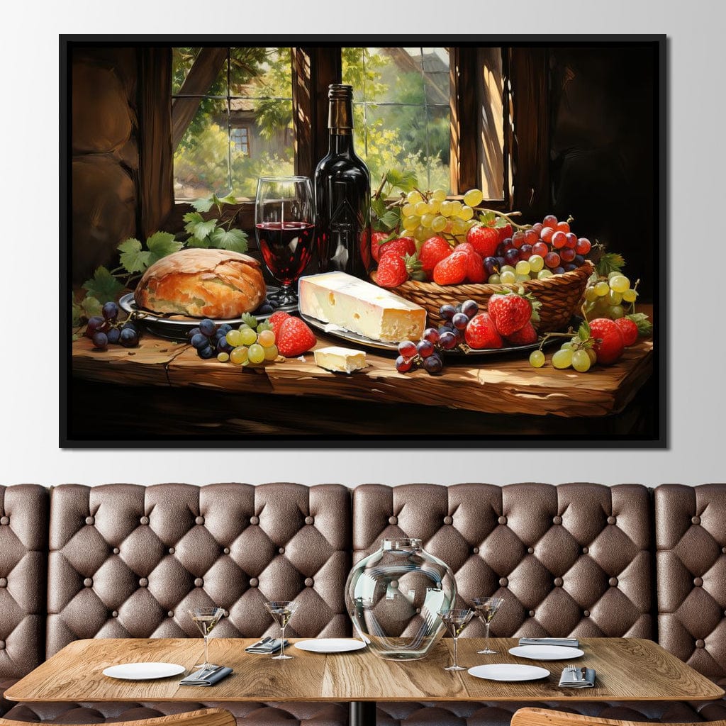 Fruit Cheese Wine 1 Canvas Wall Art