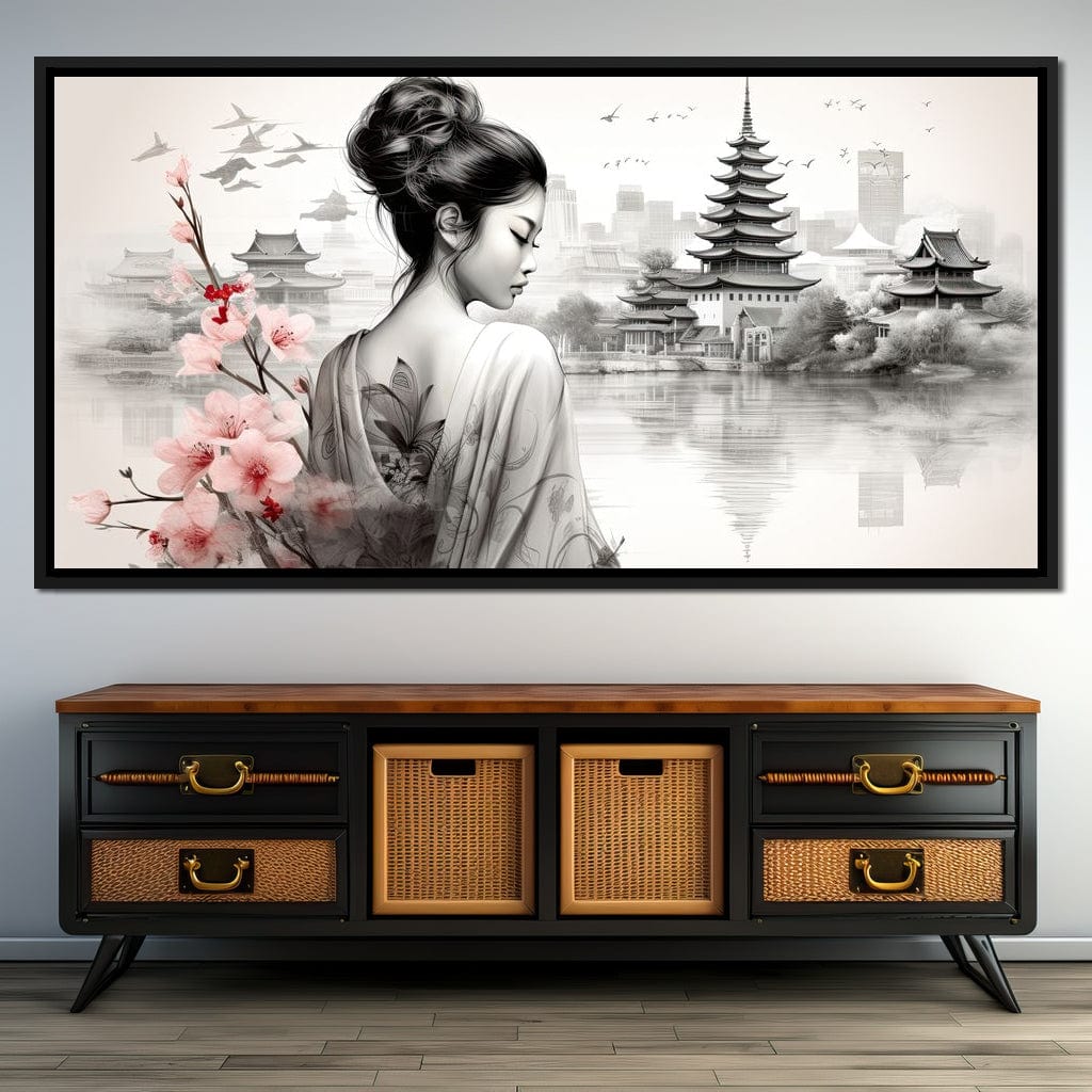 Ethereal Geisha Serenity Canvas Wall Art