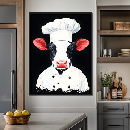 Bovine Culinary Chef Canvas Wall Art