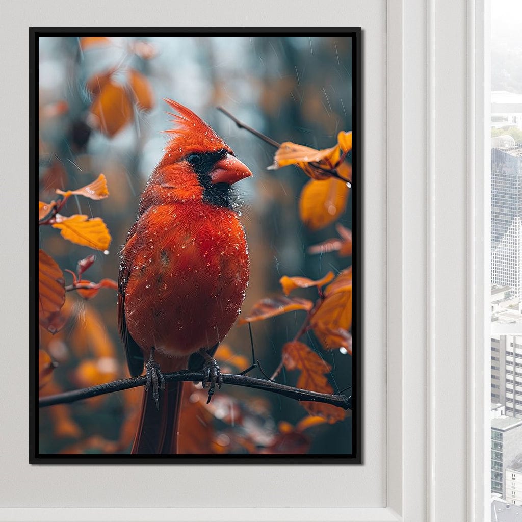 Autumn Cardinal's Perch Canvas Wall Art