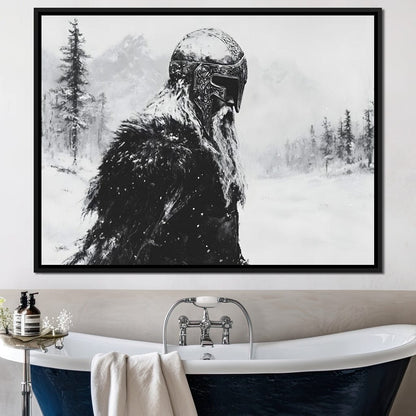 Viking Saga In Winter Majesty Canvas Wall Art