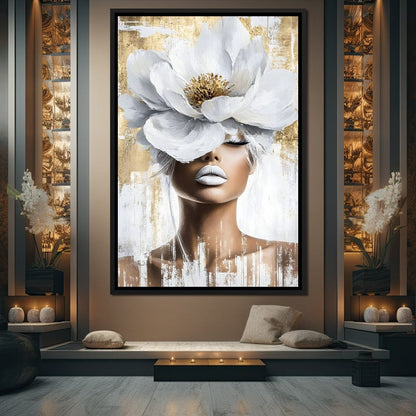 Petals of Golden Elegance Canvas Wall Art