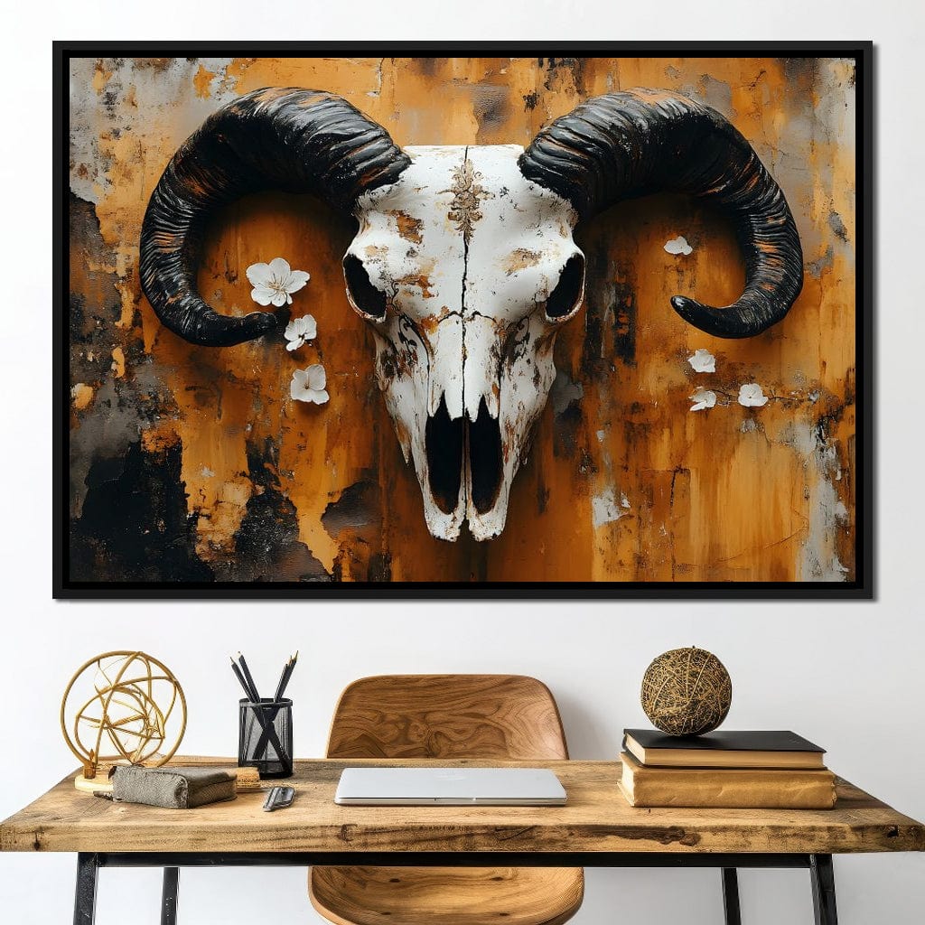 Horned Essence Rustic Elegance Canvas Wall Art