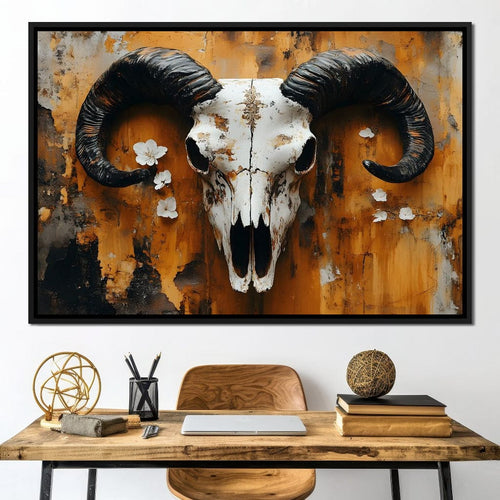Horned Essence Rustic Elegance Canvas Wall Art