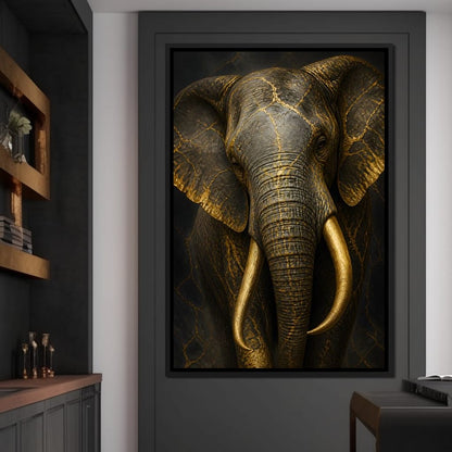 Elephant Gilded Wisdom Canvas Wall Art