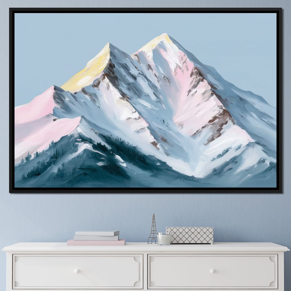 Pastel Alpine Summit Glow Canvas Wall Art