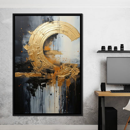 Golden Auroral Echoes Canvas Wall Art