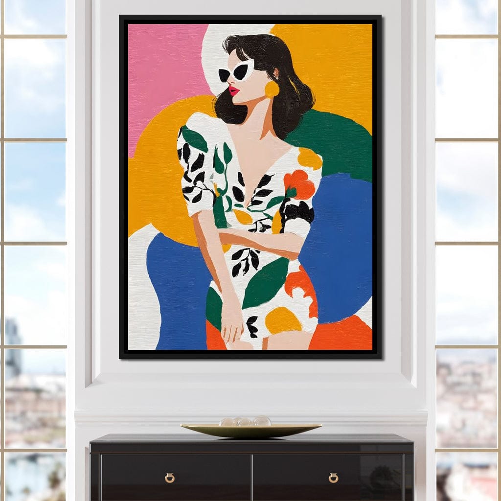 Retro Chic Diva Color Pop Portrait Canvas Wall Art