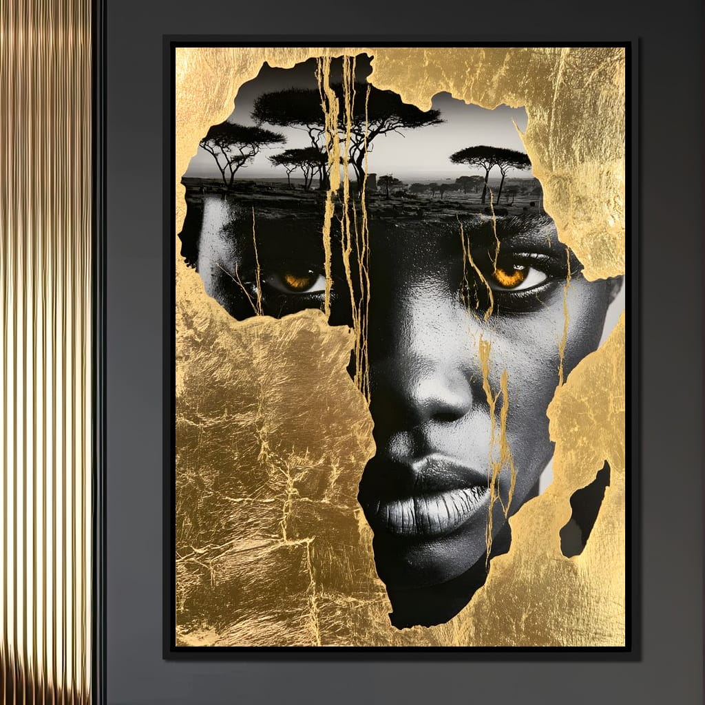 Ancestral Roots Emerging From Gilded Soil Canvas Wall Art