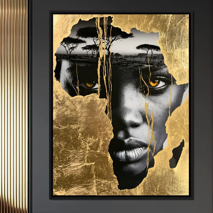 Ancestral Roots Emerging From Gilded Soil Canvas Wall Art