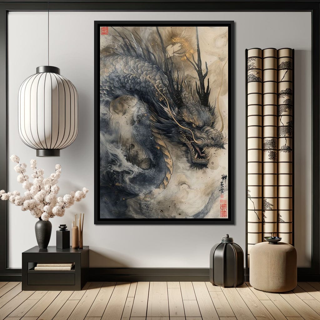Mystic Dragon Tempest Canvas Wall Art