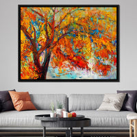 Red & Yellow Autumn Tree Canvas Wall Art