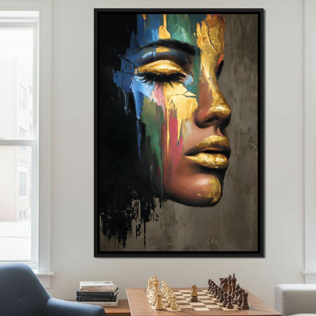 Golden Silhouette Awakening Canvas Wall Art