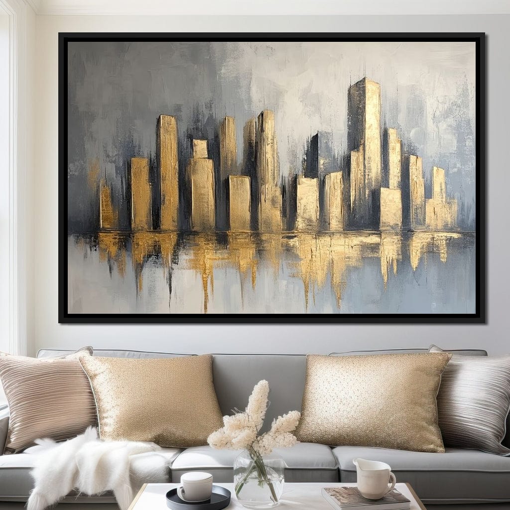 Golden Skyline Canvas Wall Art