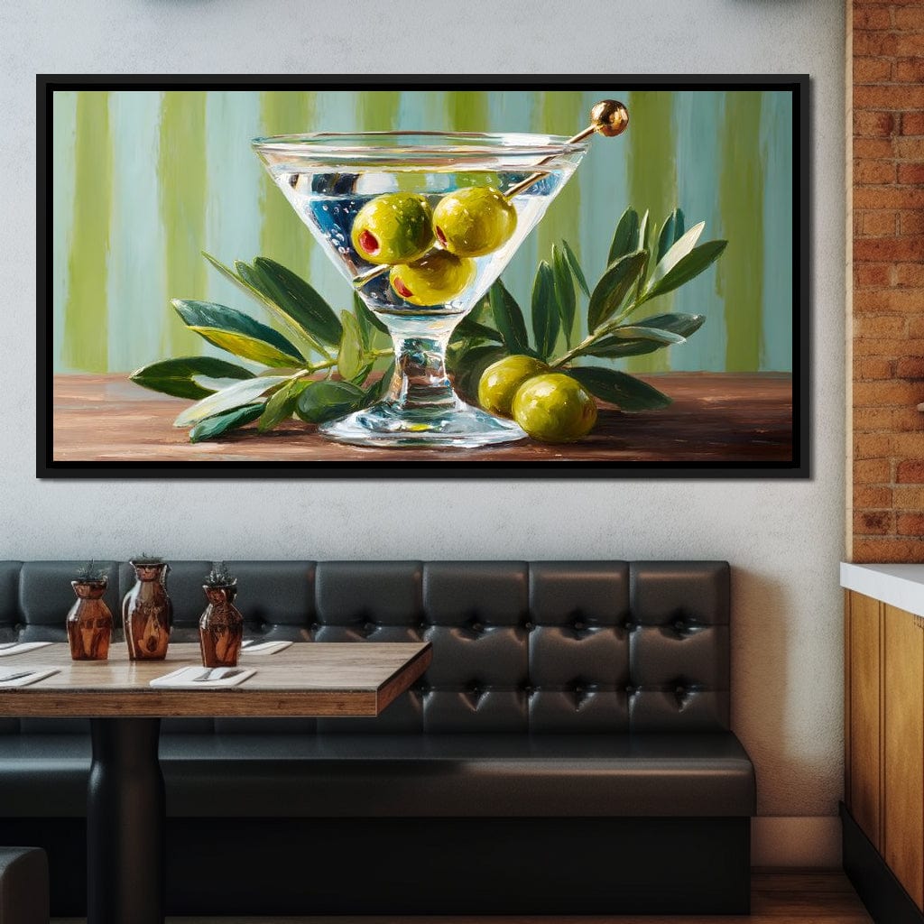 Olive Martini Still Life Delight Canvas Wall Art