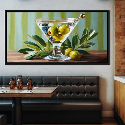 Olive Martini Still Life Delight Canvas Wall Art