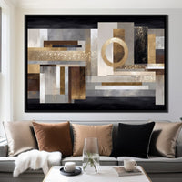Gilded Geometry Nightfall Canvas Wall Art