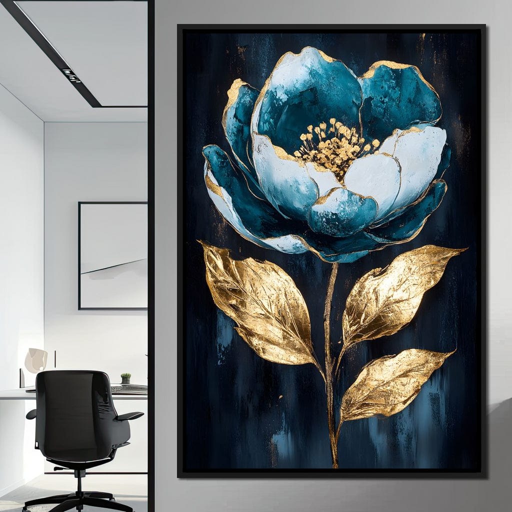 Golden Petal Rebirth Canvas Wall Art