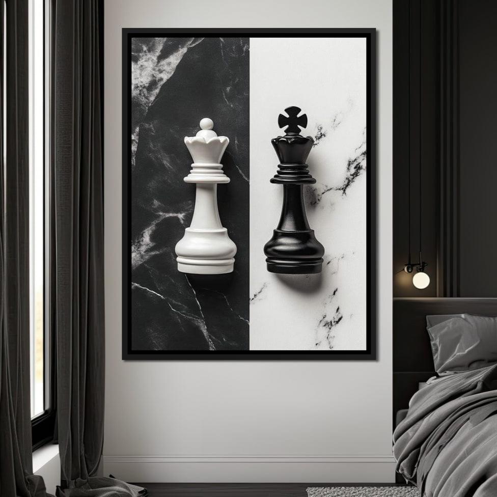 Duality of Kings Chess Contrast Canvas Wall Art