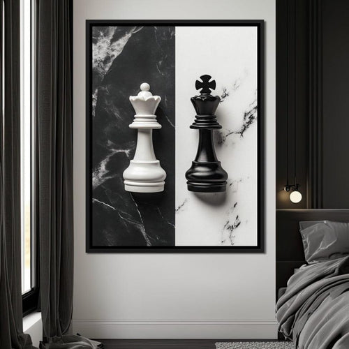 Duality of Kings Chess Contrast Canvas Wall Art
