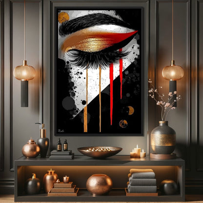 Golden Gaze Elegance Canvas Wall Art