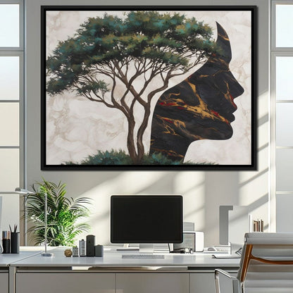 Majestic Silhouette Beneath Branches Canvas Wall Art