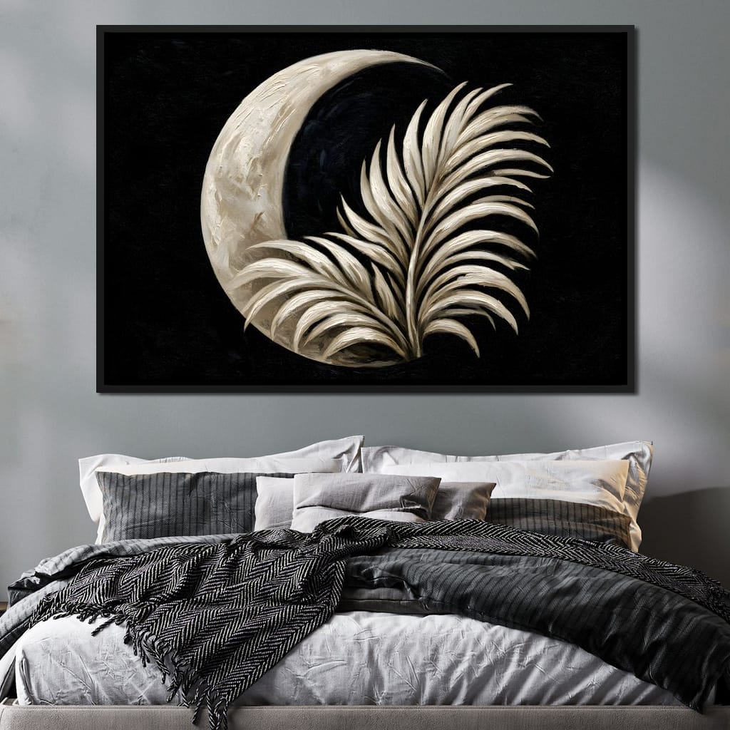 Crescent Shadow Over The Fallen Frond Canvas Wall Art