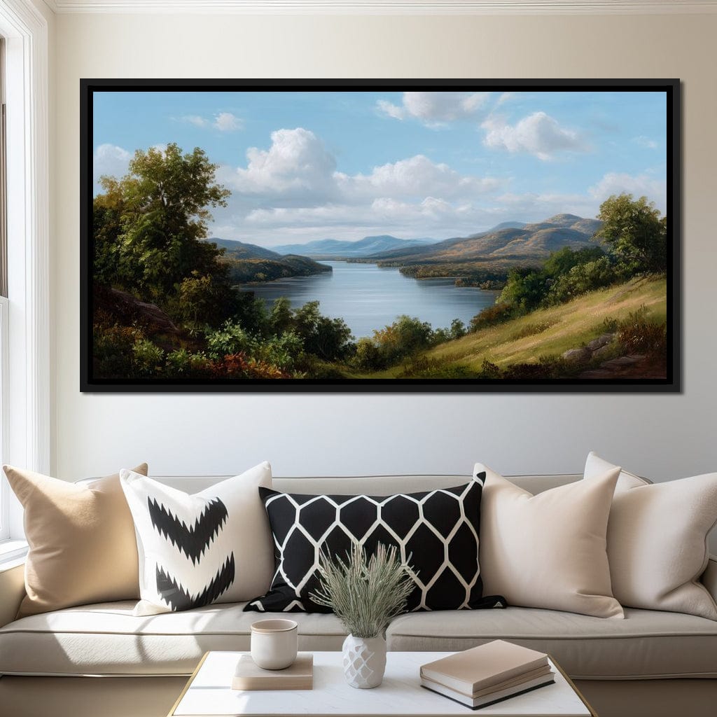 Lakeside Valley Vista Sky Canvas Wall Art