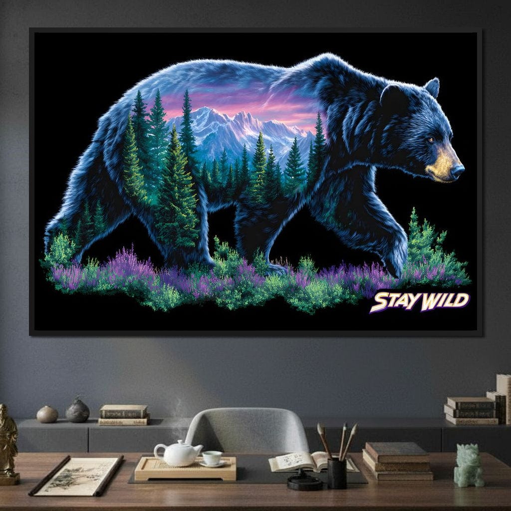 Mountain Spirit Bear Journey Canvas Wall Art
