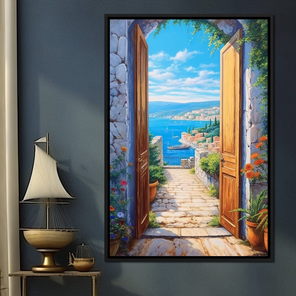 Open Door to the Sea Canvas Wall Art