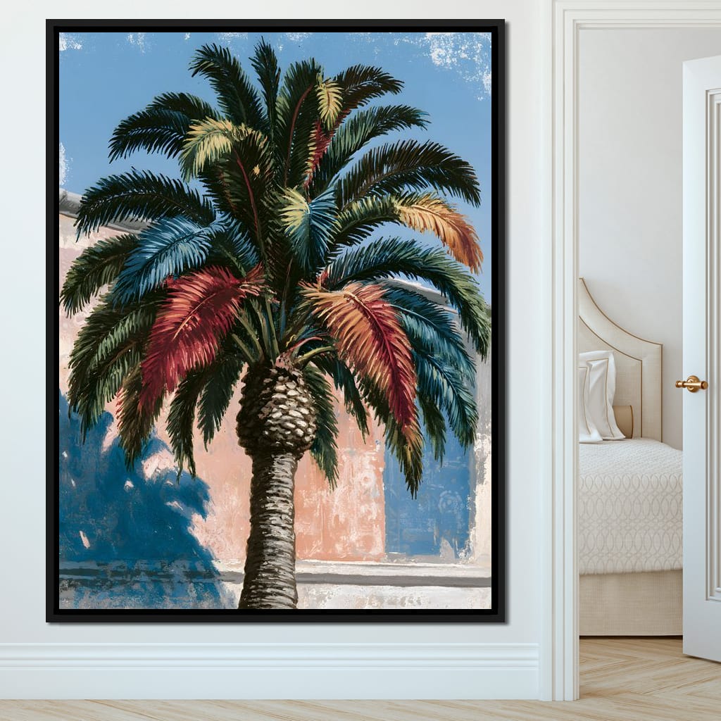 Painted Palms Under Southern Light Canvas Wall Art