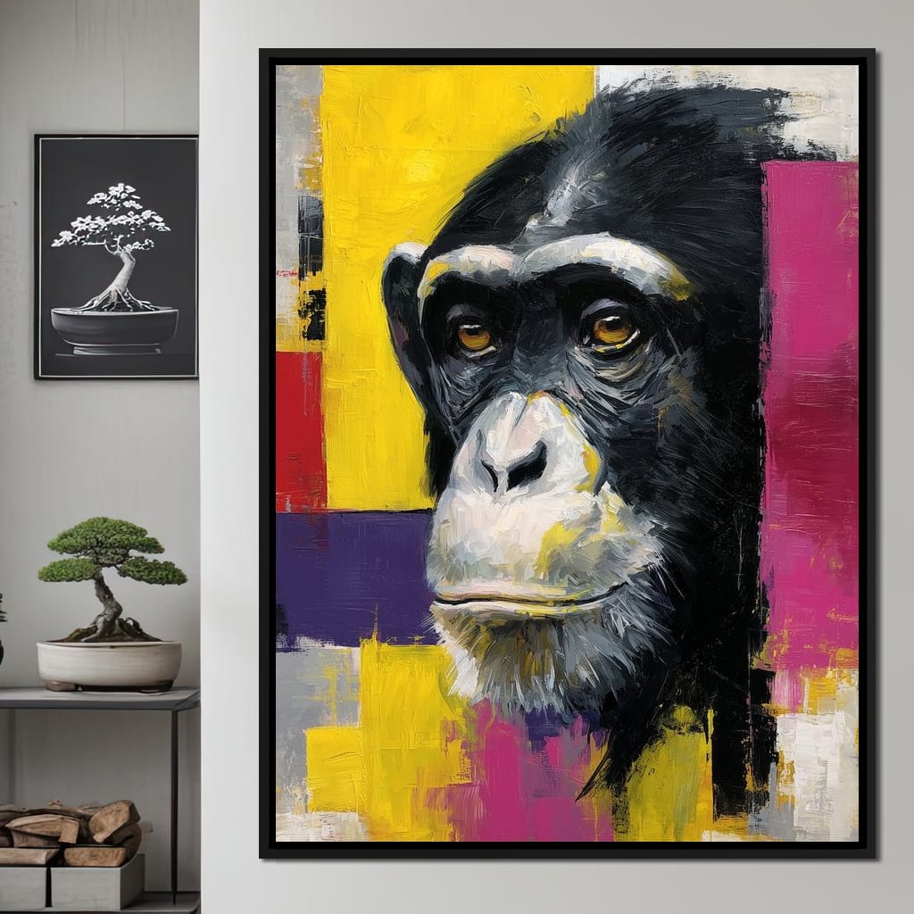 Bold Chimp Portrait Pop Mood Canvas Wall Art