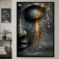 Golden Tranquil Buddha Flow Canvas Wall Art
