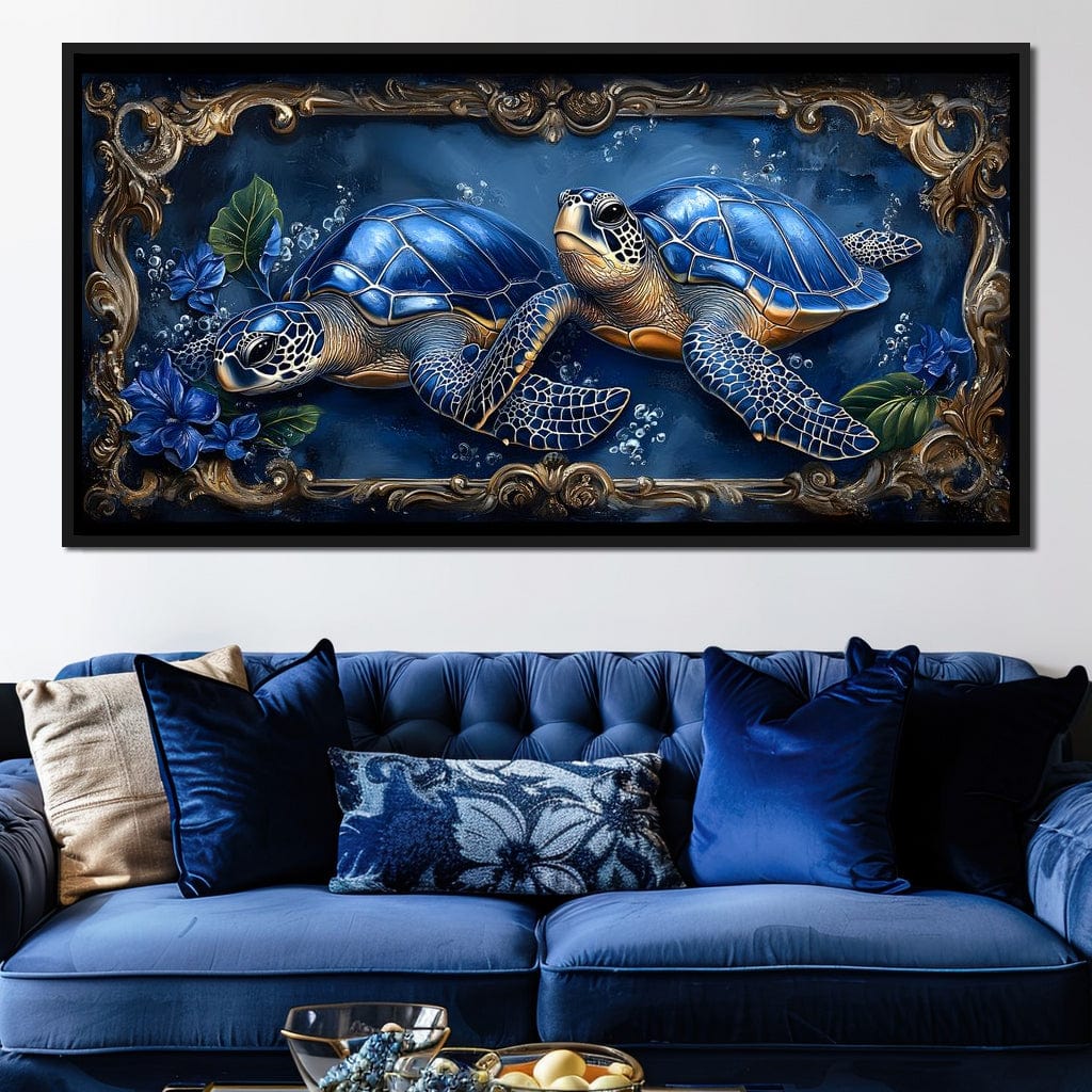 Oceanic Serenity Turtles Canvas Wall Art