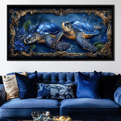 Oceanic Serenity Turtles Canvas Wall Art
