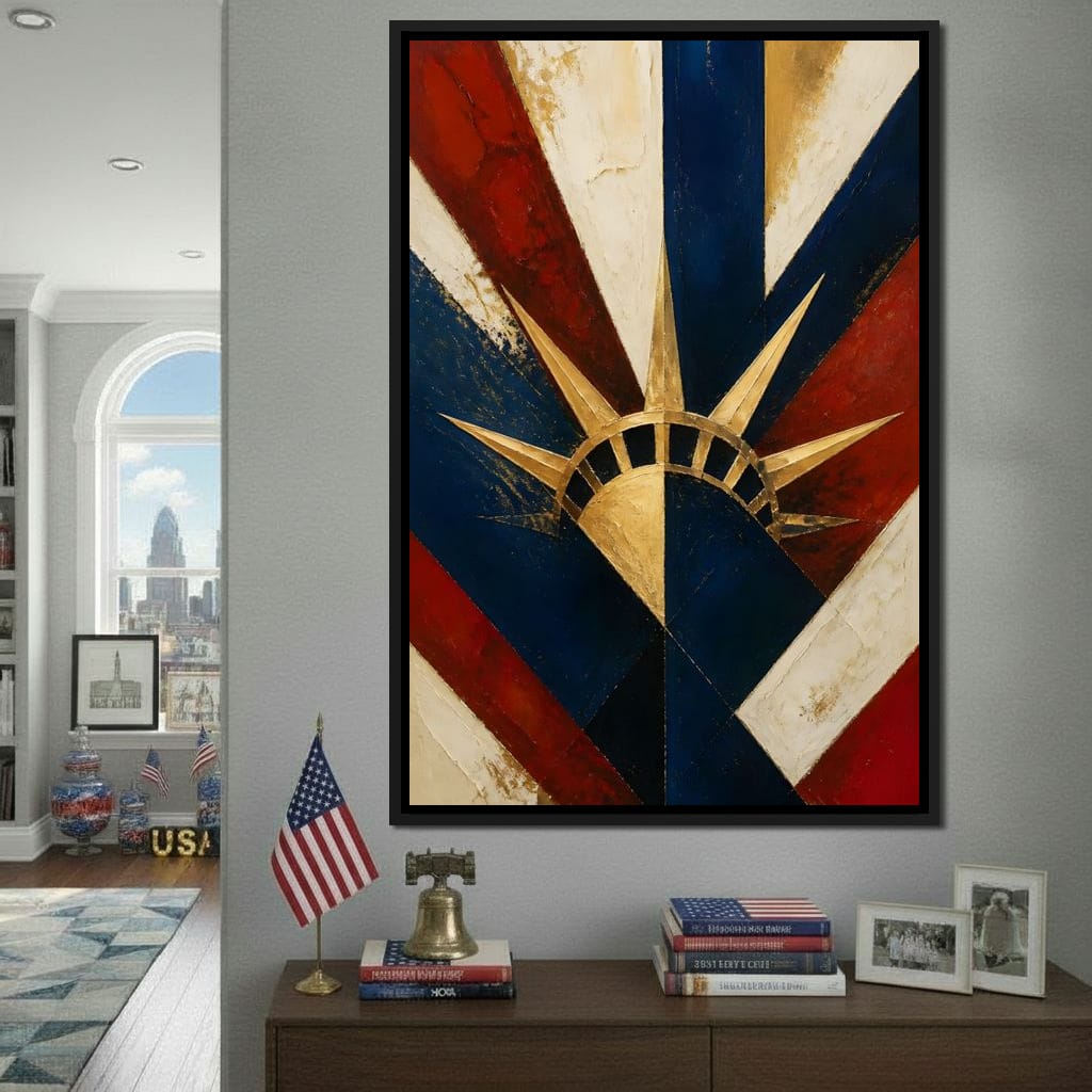 Gilded Freedom Radiating Light Canvas Wall Art