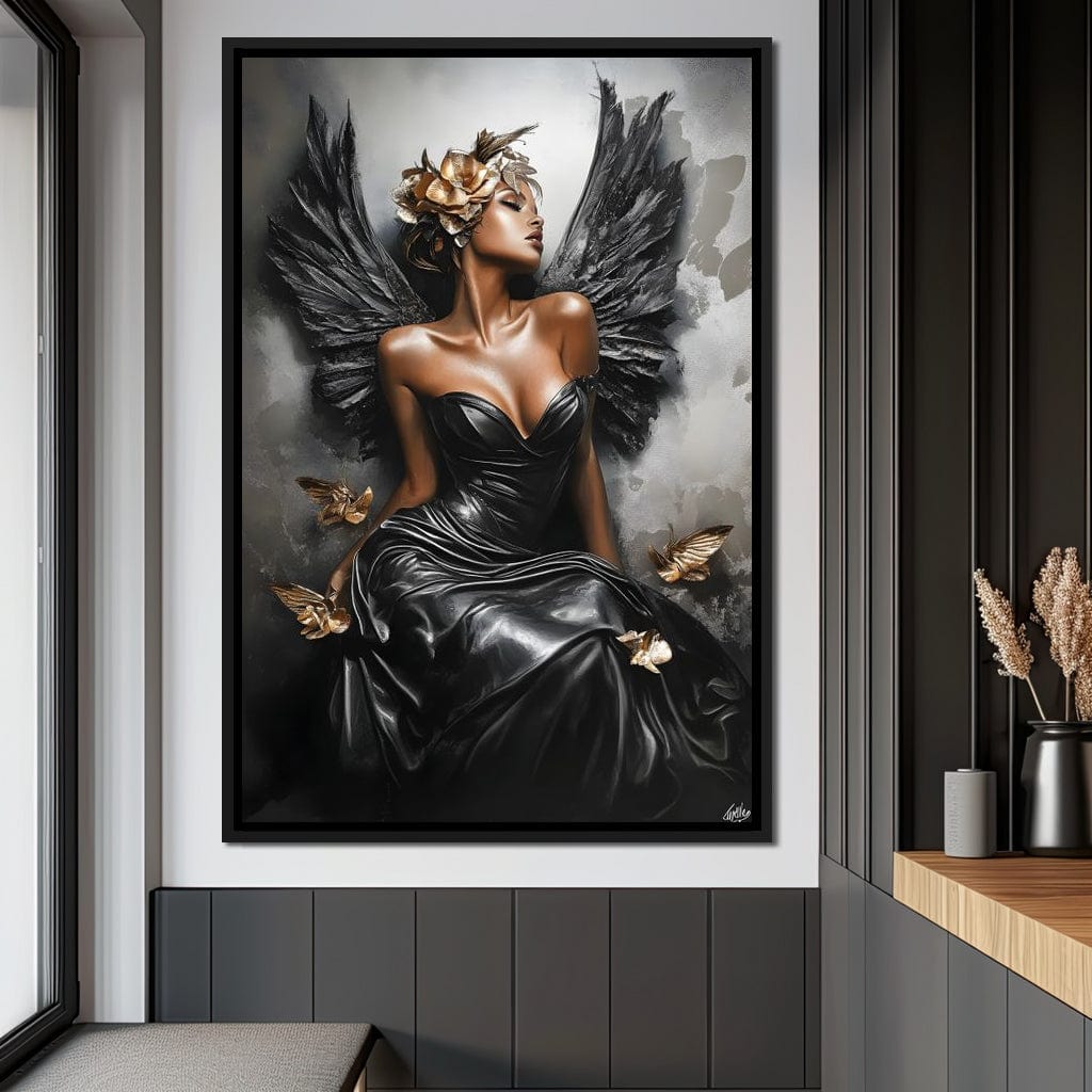 Golden Wings of Elegance Canvas Wall Art