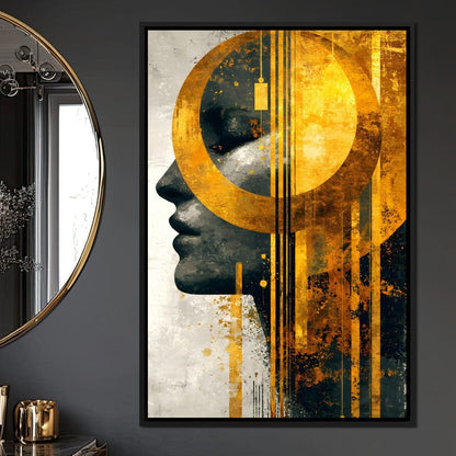 Golden Geometric Elegance Canvas Wall Art