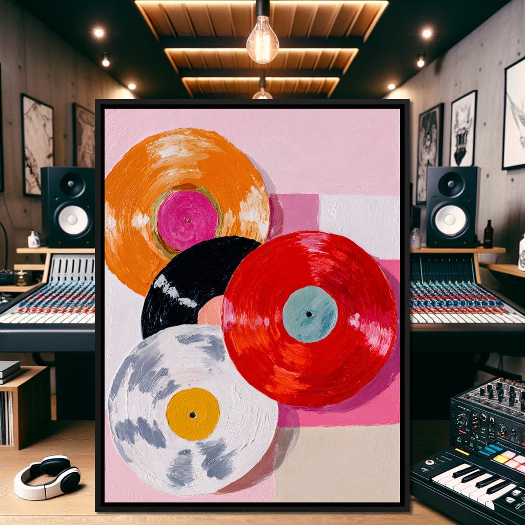 Retro Vinyl Color Spin Dance Canvas Wall Art