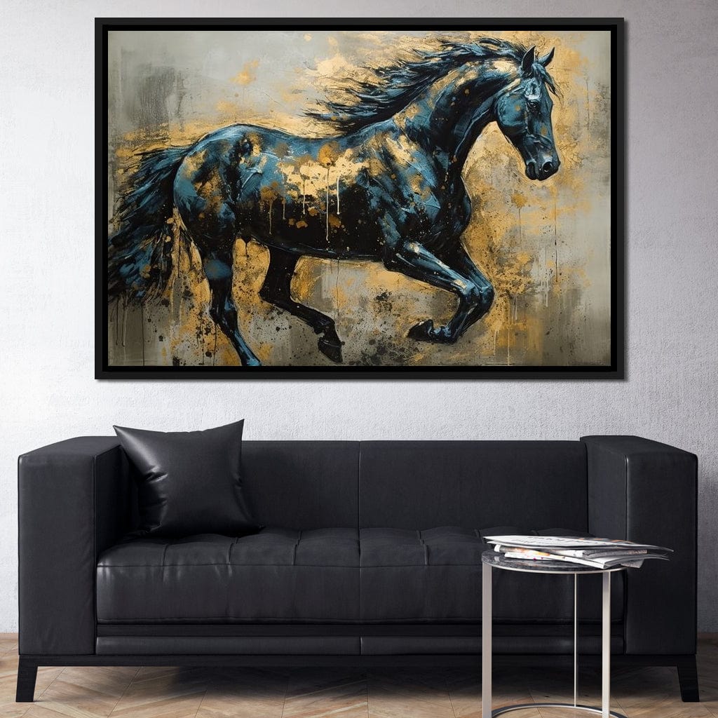 Gilded Stallion Canvas Wall Art