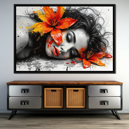 Flower Poise Canvas Wall Art