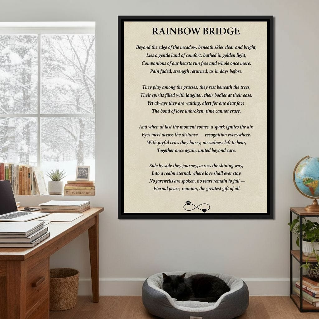Rainbow Bridge Poem Canvas Wall Art