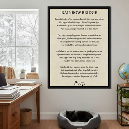 Rainbow Bridge Poem Canvas Wall Art